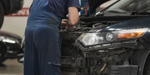 Man doing service for car